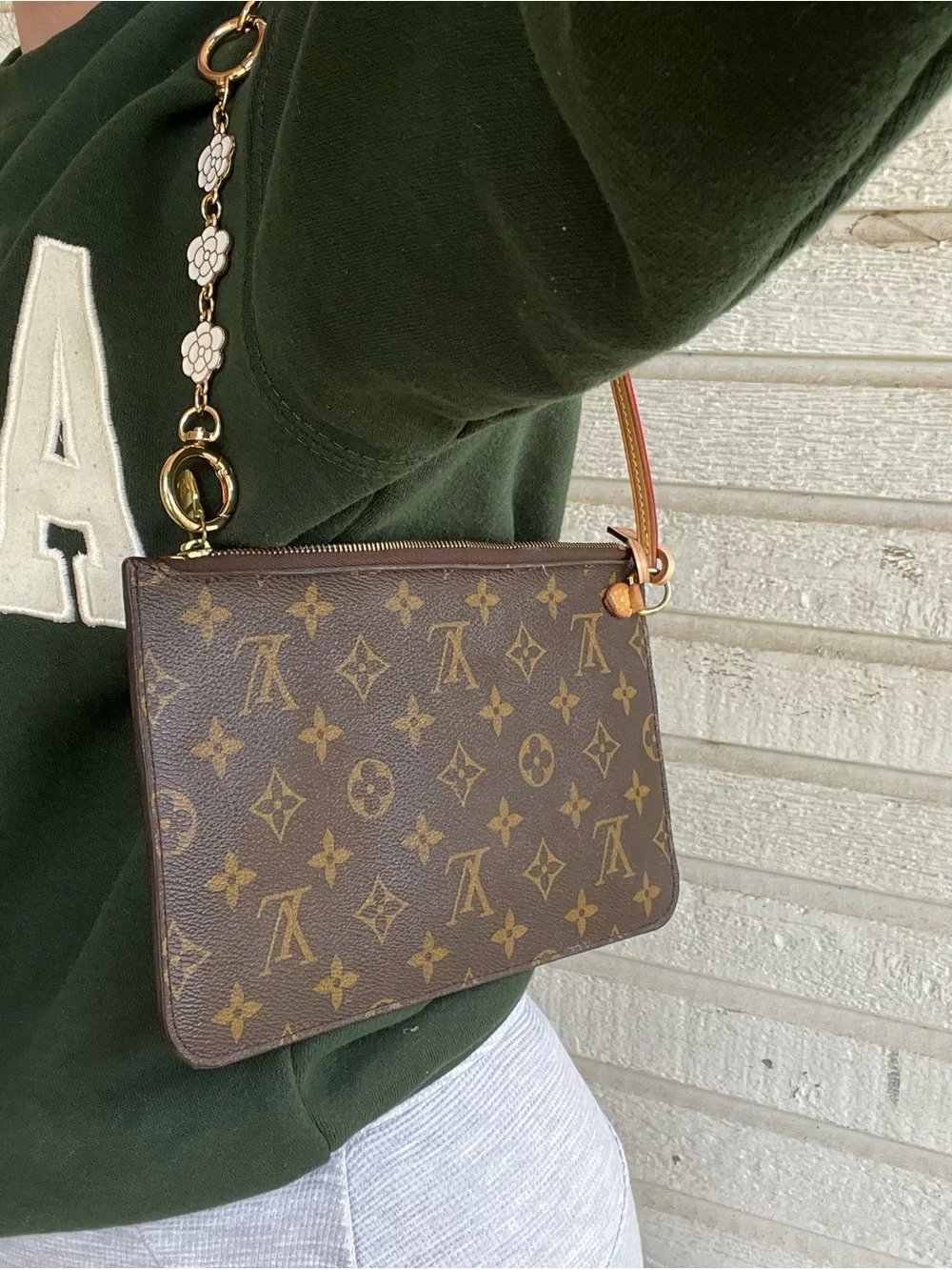 LOUIS VUITTON Monogram Brown Pouchette Hobo Mini Bag Pouch Baguette - Picture 4 of 13